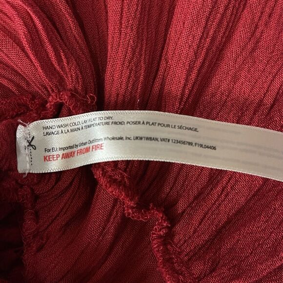 Free People Intimately Large Adella Cami Top Cherry Red Ruffled Crochet Lace - Picture 7 of 8